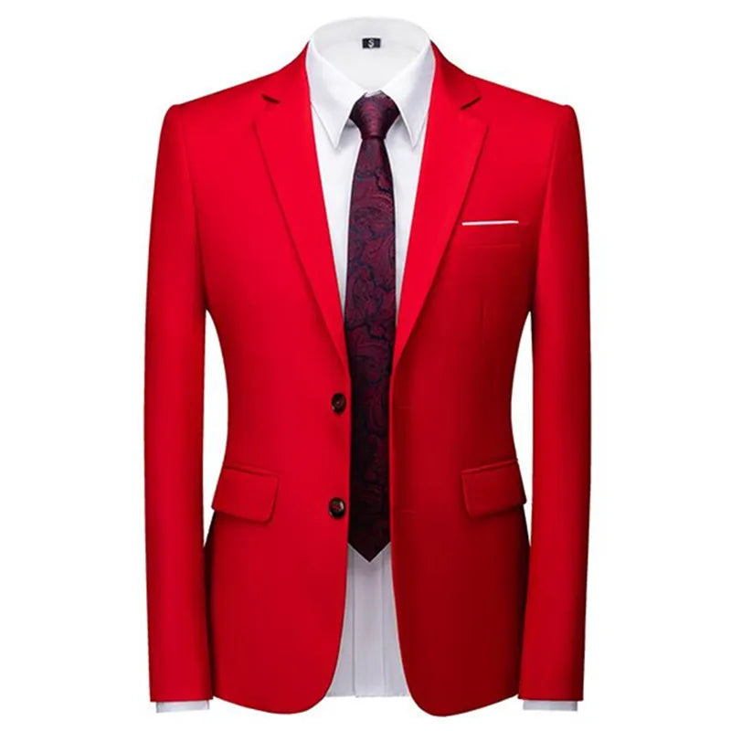 New Male Solid Colour Formal Suit Jacket 21 Colours Available Men Wedding Prom Party Tuxedo Blazer Slim Fit Coats