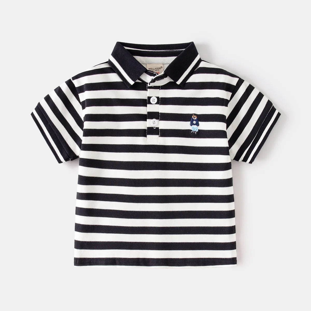 Boys' Cute Bear Polo T-Shirt – Toddler Cotton Cartoon Top