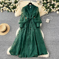 V-Neck Lace Maxi Dress
