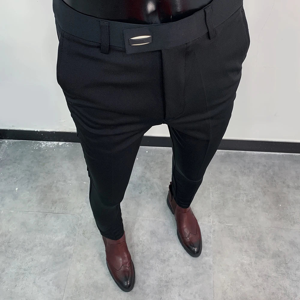 Men's Slim Fit Dress Pants – Stretch Formal Trousers