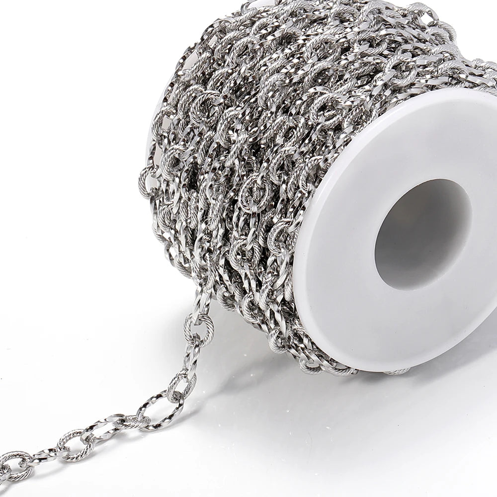 1m Stainless Steel Rolo Cable Chain | DIY Necklace & Bracelet Making