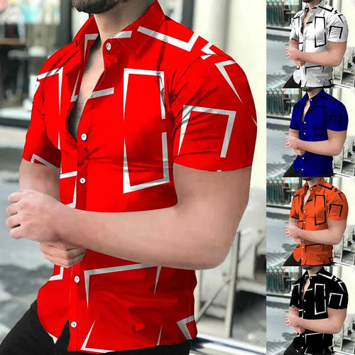 2023 New High Quality Hawaiian Baroque Short Sleeve 3D Printed Men's Shirt