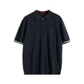 Men's Ribbed Knit Polo Shirt — Breathable Smart Casual Tee with Embroidery