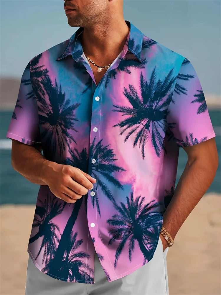 Summer Stripe Color Block 3D Printed Casual Office Shirt Mens Womens Casual Fashion Vintage Short Sleeve Shirt Mens Tops Shirt