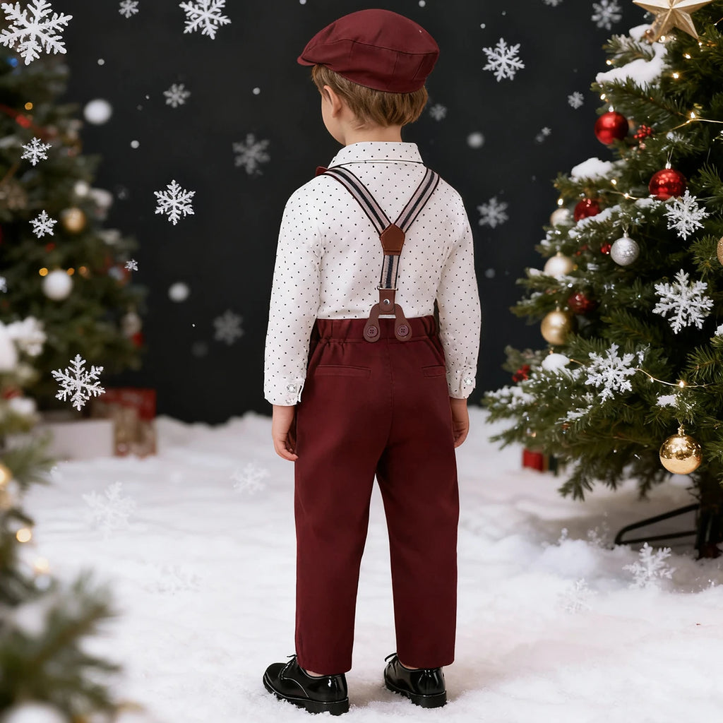 Baby Christmas Outfi Boys Xmas Red Clothes Newborn Easter Church Green Suit Infant New Year Party Gift Formal with Hat