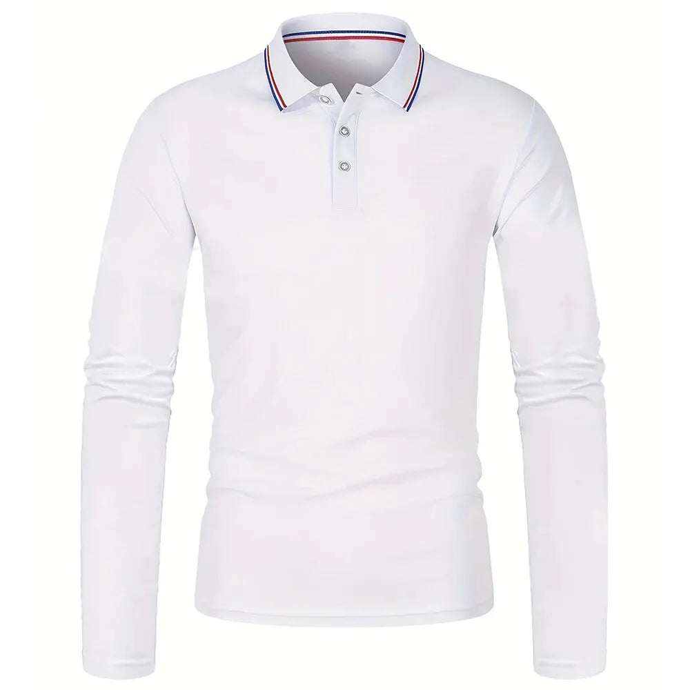 Men's Spring and Autumn Casual Breathable Comfortable Polo Shirt Hot Selling Fashion Men's Business Long Sleeve T-Shirt