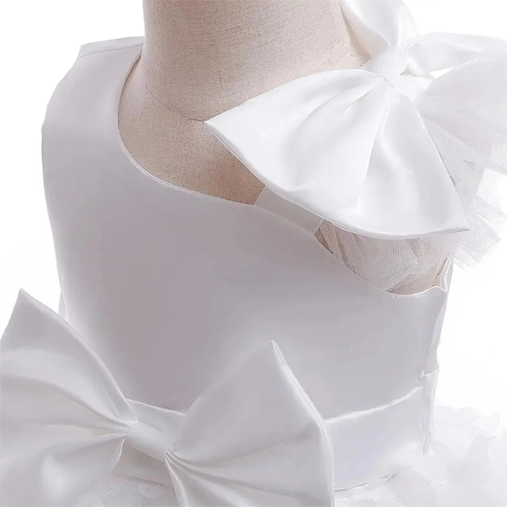 Butterfly Baby Girl Princess Dress Clothes White Dress for Girls Baptismal Costume Infant Wedding Dress Children Birthday Dress