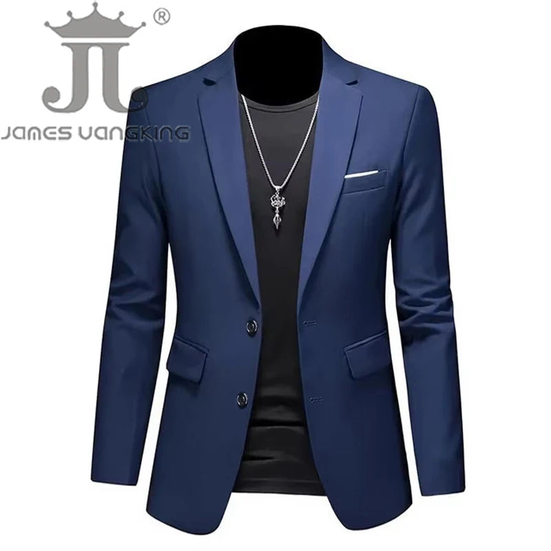 Boutique Fashion Solid Color High-end Brand Casual Business Men's Blazer Groom Wedding Gown Blazers for Men Suit Tops Jacke Coat