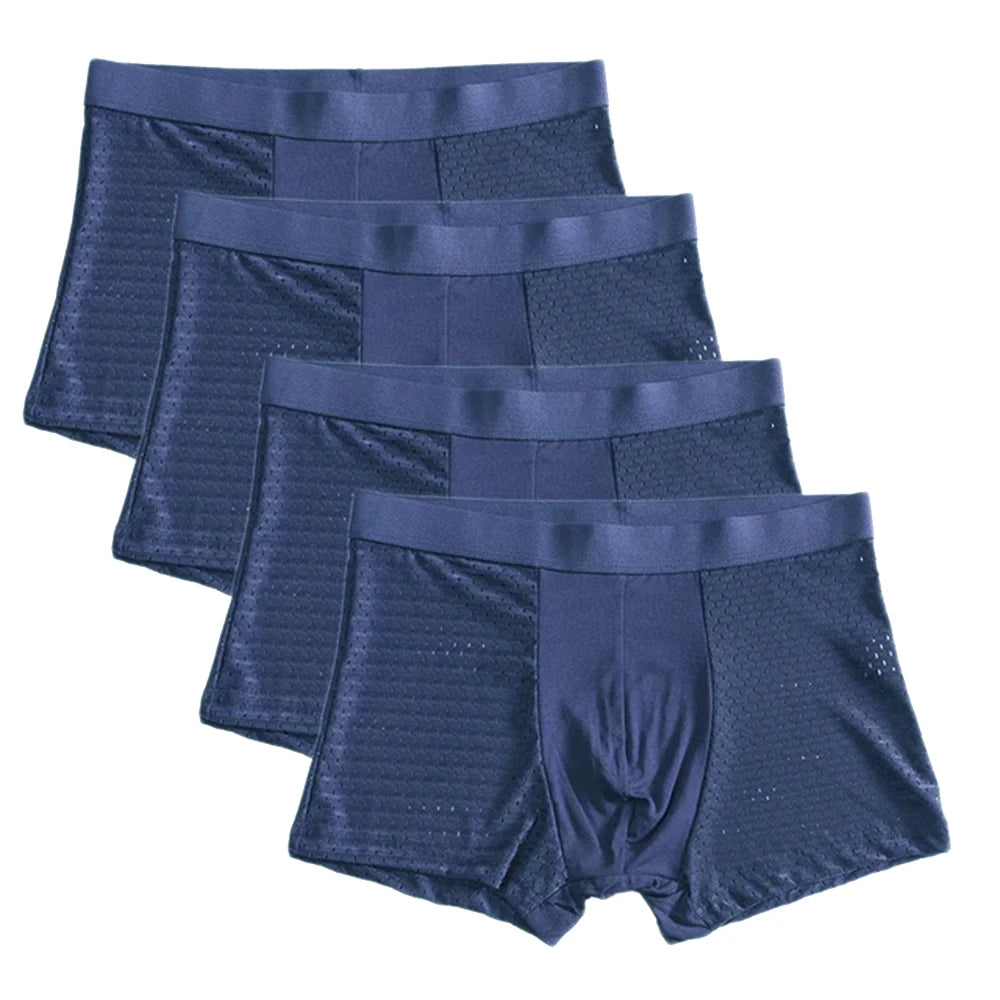 Men's Bamboo Fiber Boxer Shorts 4-Pack | Breathable Quick-Dry Underwear | 11 Colors | XL–7XL