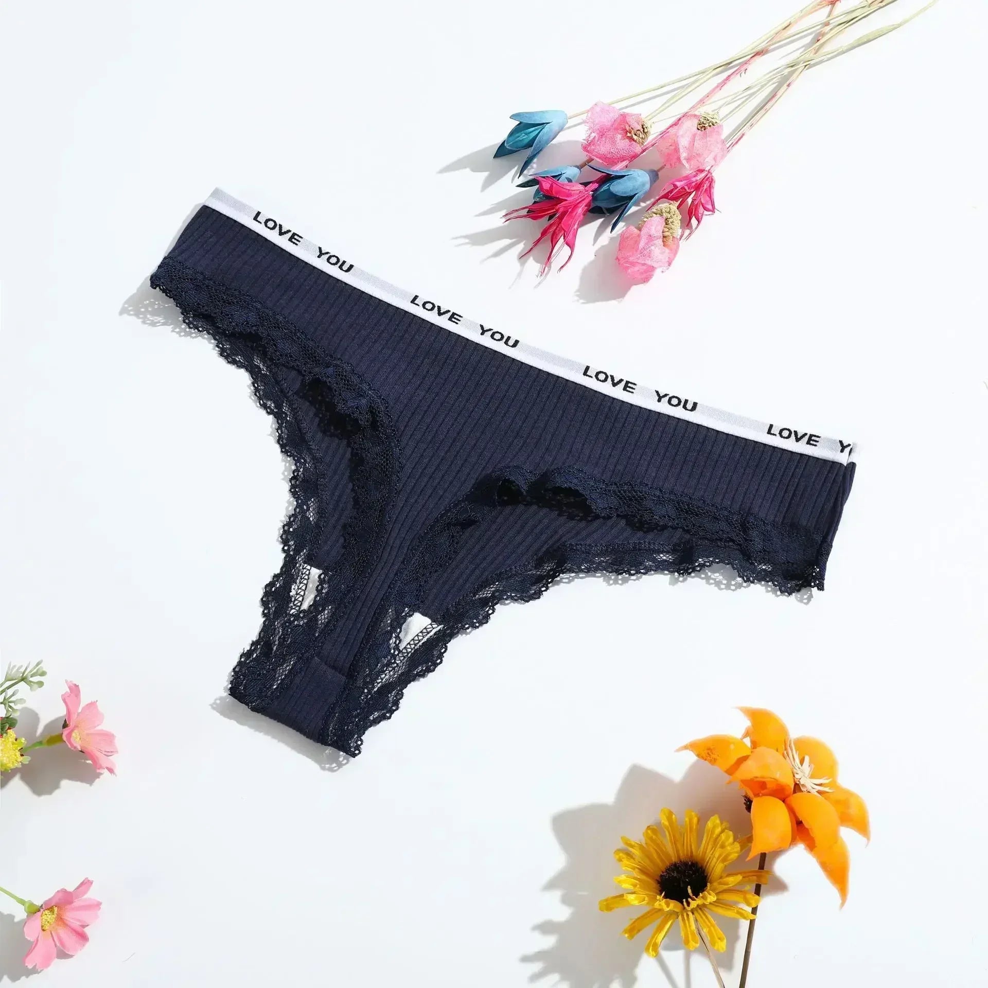 Women's Cotton Lace G-String Thong | Low-Rise Sexy Underwear | 8 Colors | M–XL