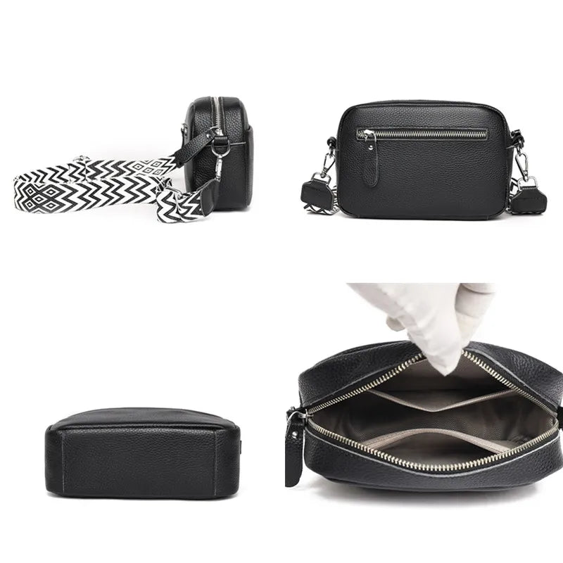 Women's Genuine Leather Crossbody Shoulder Bag — Luxury Cowhide Handbag & Messenger Tote | 9 Colors