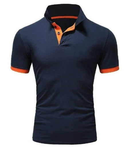 Men's Solid Color Short Sleeve T-Shirt Collar Polo Comfortable Breathable Fashion Basic Fit for Spring/Summer