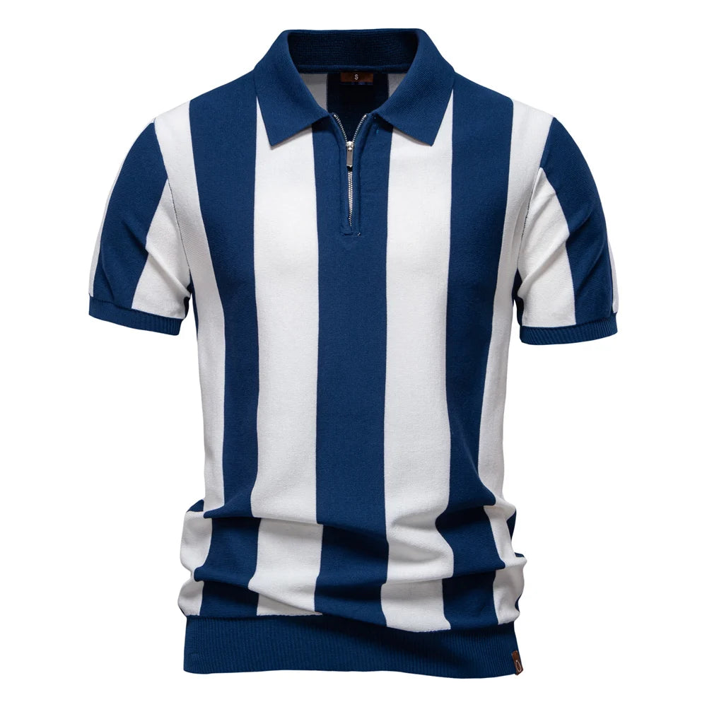 Men's Striped Knit Polo