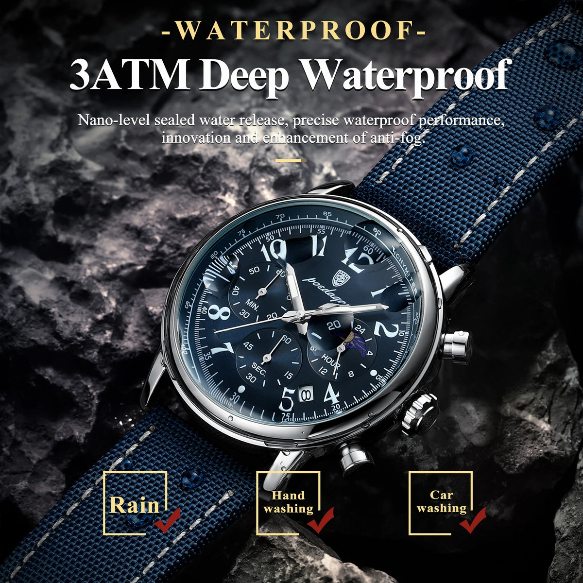 POEDAGAR Men's Quartz Watch