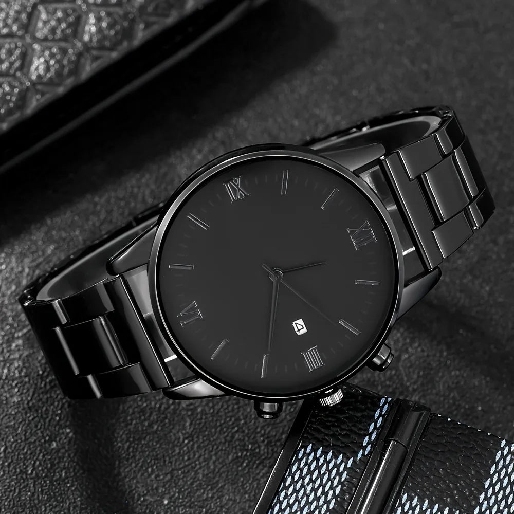 Men's Quartz Watch & Jewelry Set