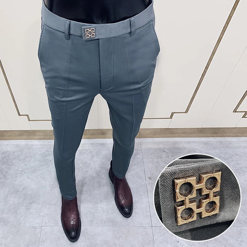 Men's Slim Fit Dress Pants – Stretch Formal Trousers