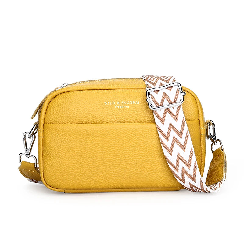 Women's Genuine Leather Crossbody Shoulder Bag — Luxury Cowhide Handbag & Messenger Tote | 9 Colors