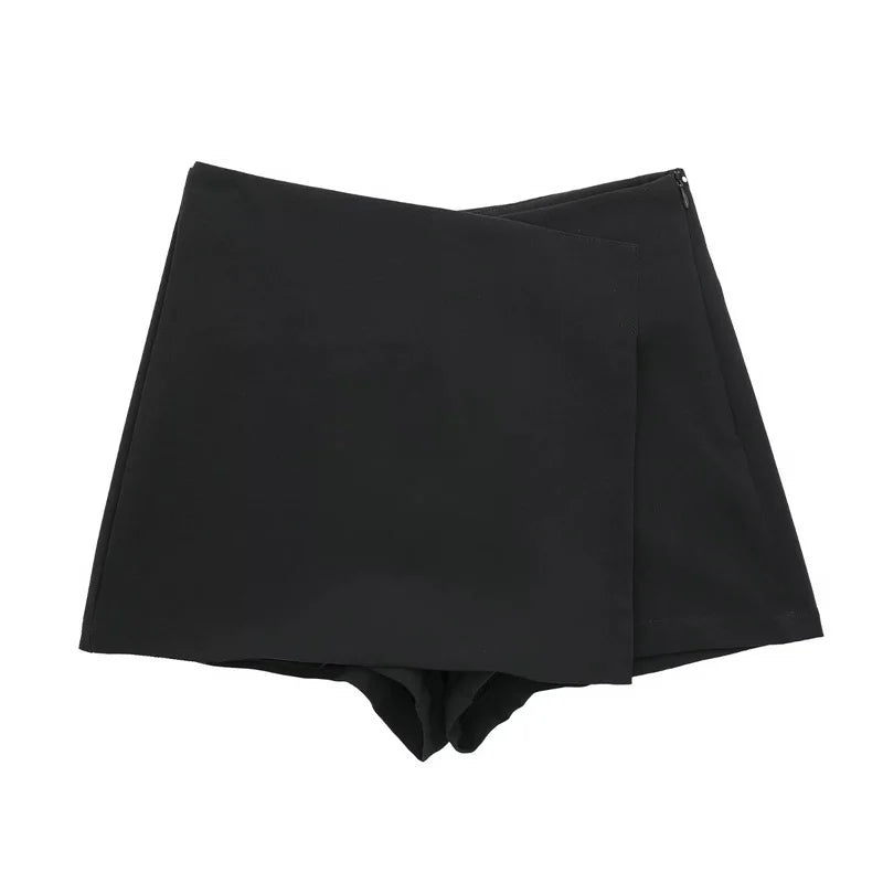 MUJER 2025 Asymmetric Skort for Women Black High Waist Mini Skirt Women Summer Bermuda Shorts Woman Fitness Skirt Shorts Women