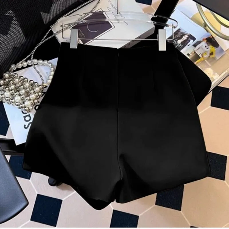Women's High Waist Wide Leg Shorts — Pleated Loose Fit Summer Pants