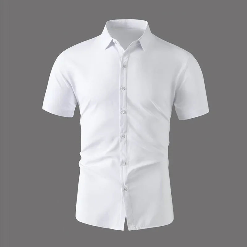 Men's Short Sleeve Dress Shirt – Smart Casual Wrinkle-Free Summer Top