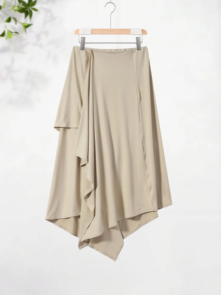 Women's Elegant Batwing Sleeve Top & Asymmetric Maxi Skirt Set – 2-Piece Chic Outfit