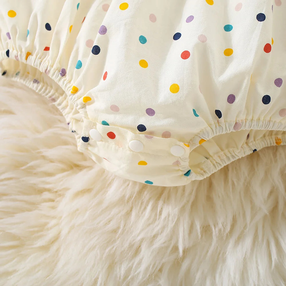 Baby Girl Polka Dot Cotton Jumpsuit – Summer Bodysuit (0–18M)
