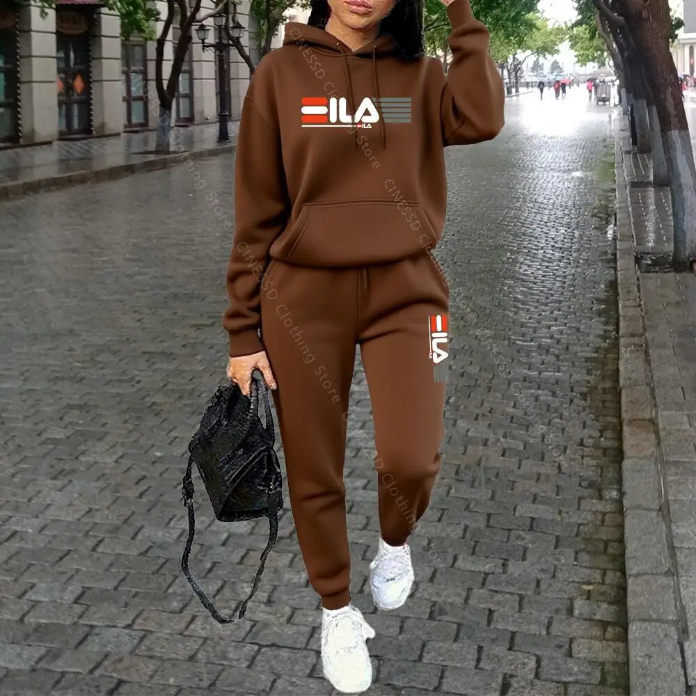 Womens Clothing Autumn Winter Hoodies Pants Fashion High Quality Aesthetic Luxury Brand Designer Streetwear Pants Sets for Women