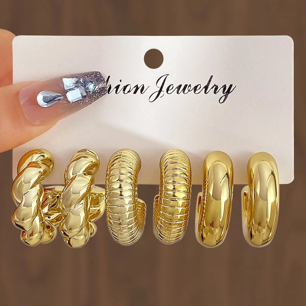 Chunky Hoop Earrings Set