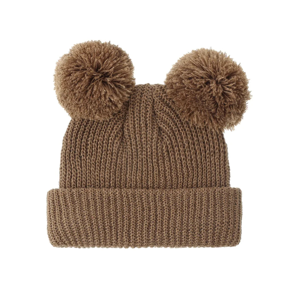 Newborn Knitted Pom Pom Hat | Baby Turban Bonnet 0-12M