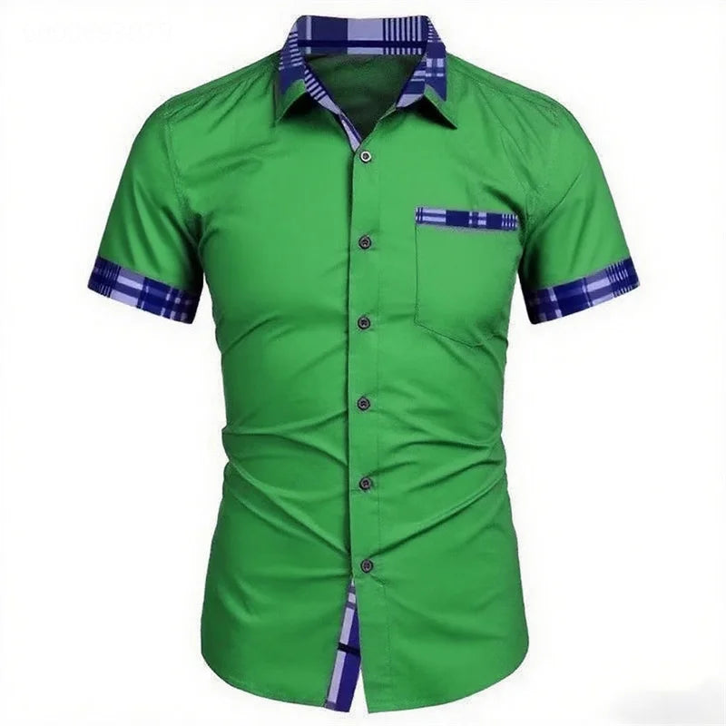 Men's Business Casual Shirt — Oversized Short Sleeve