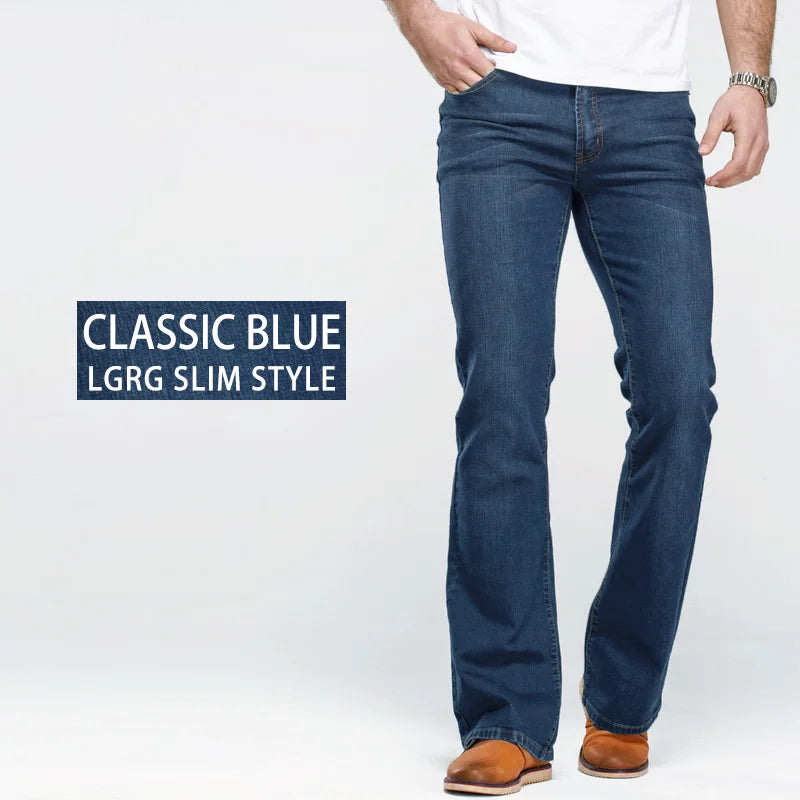 Men's Bootcut Stretch Jeans – Slim Fit Flared Denim