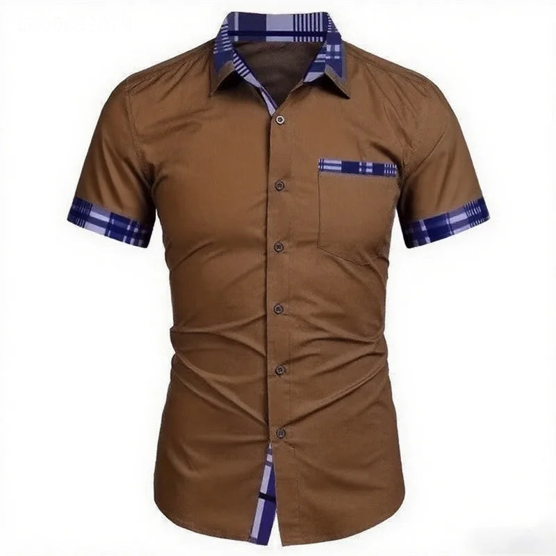 Men's Business Casual Shirt — Oversized Short Sleeve