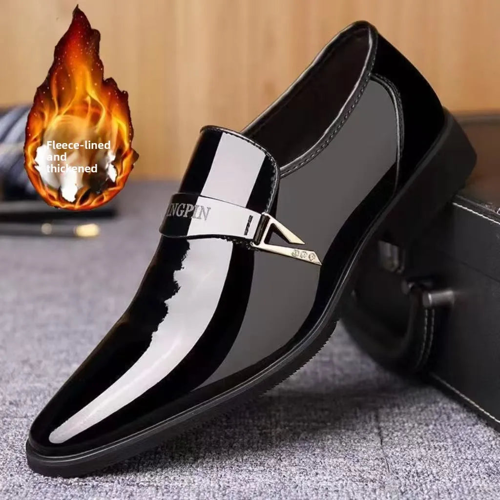 Men's Fashionable Versatile Business Classic Formal Leather Shoes Trendy Comfortable Breathable Casual Loafers Rubber Sole