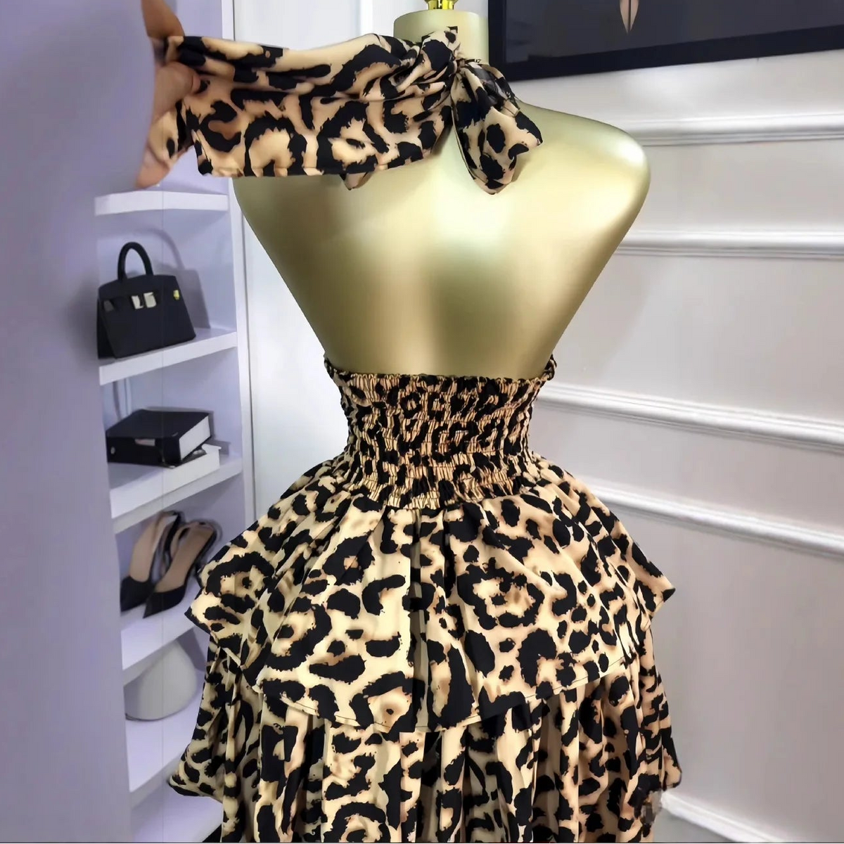Leopard Ruffle Mini Dress