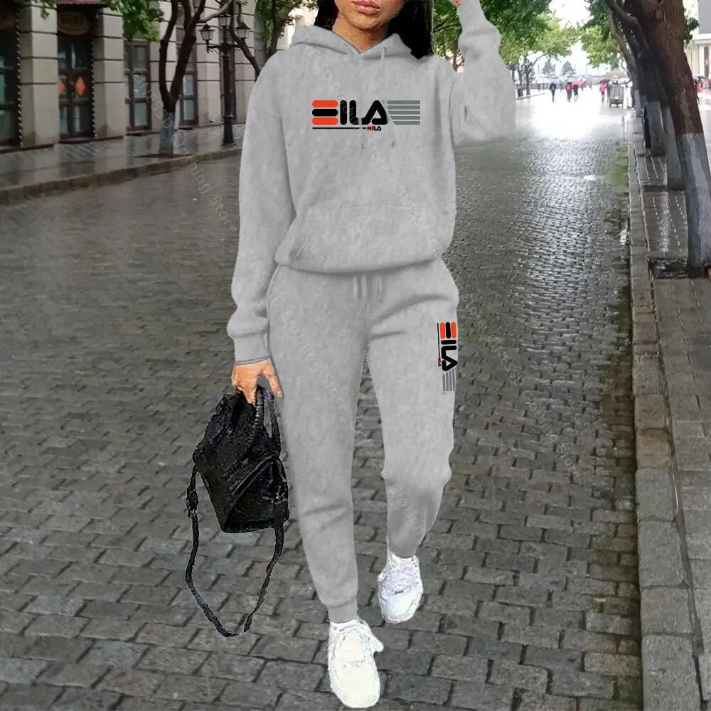 Womens Clothing Autumn Winter Hoodies Pants Fashion High Quality Aesthetic Luxury Brand Designer Streetwear Pants Sets for Women