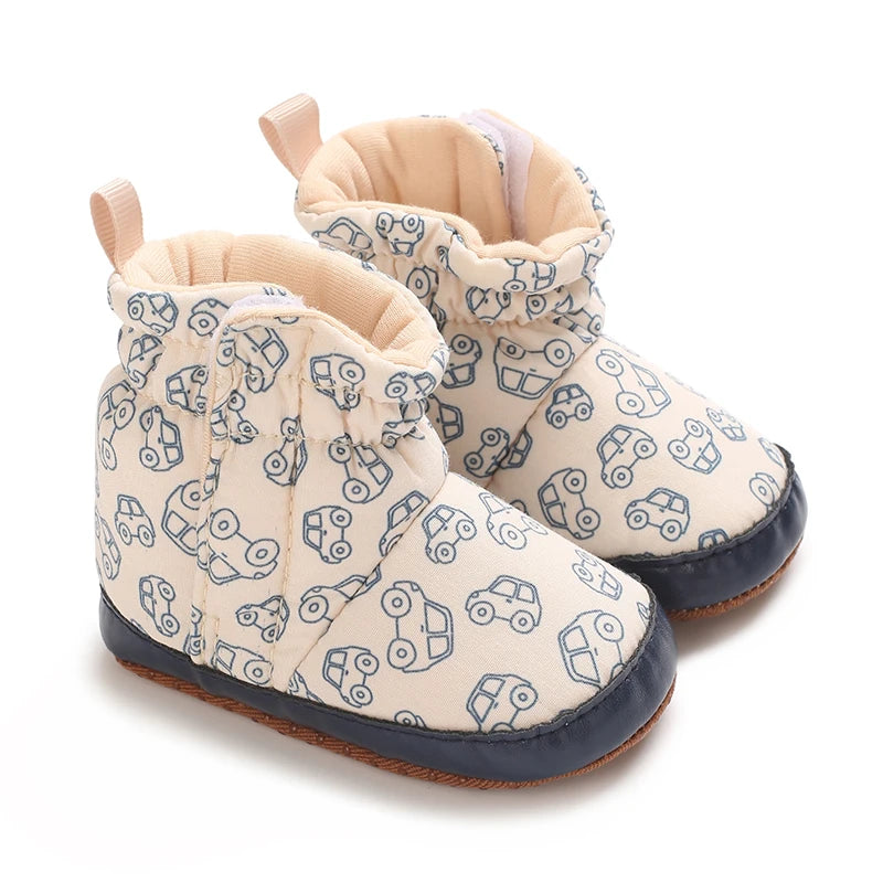 0-18M Apricot New Soft Winter Boots Baby Girl Boy Winter Warm Shoes Solid Fashion Toddler Fuzzy Balls First Walkers Kid Shoes