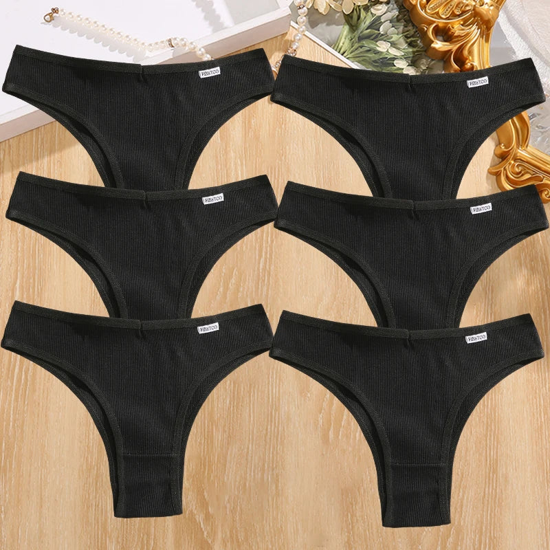 FINETOO 6Pcs Cotton Lingerie Panties Sexy Underwear Women Briefs Tangas Female Underpants Pantys Thong Panties Bikini 13 Color