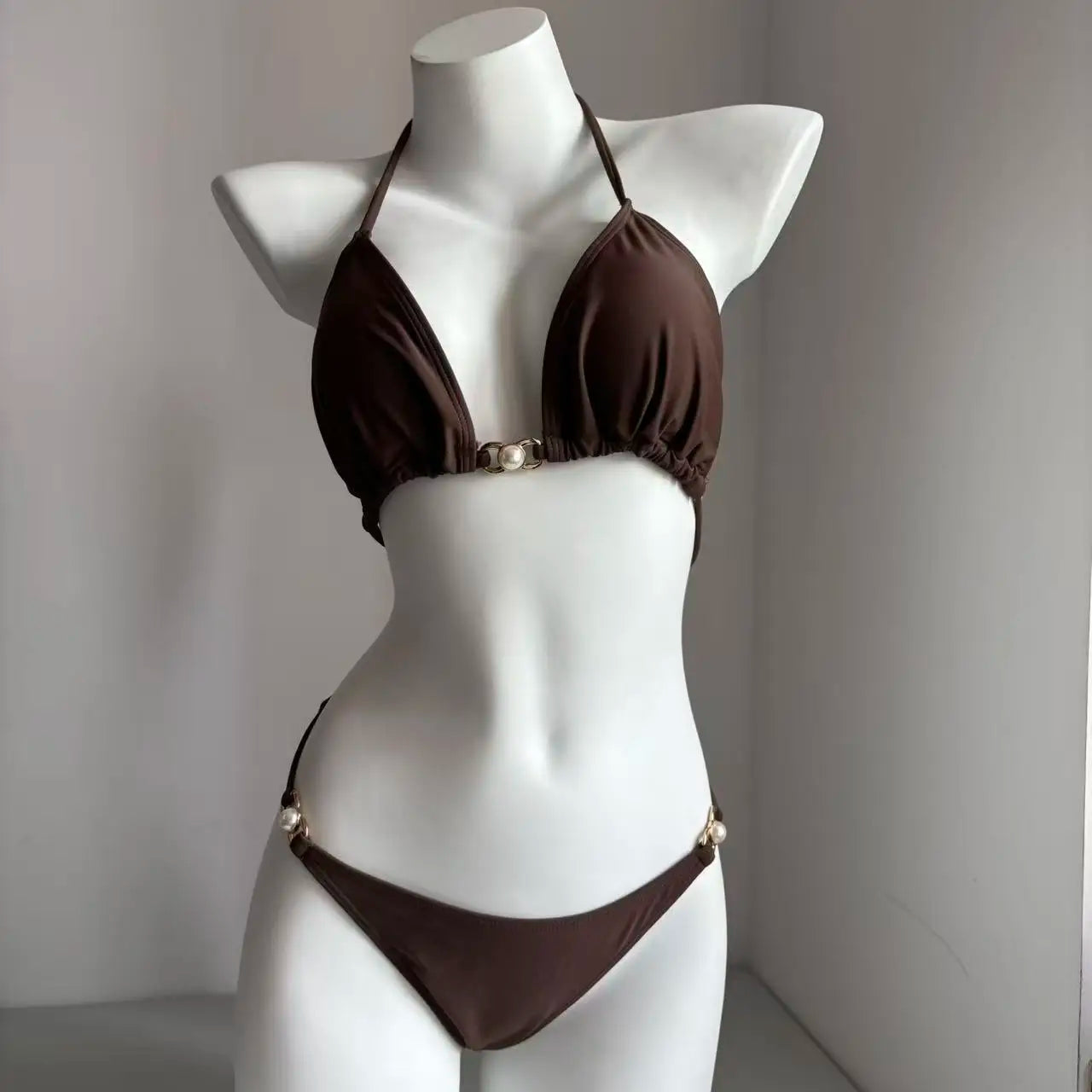 2026 3 Pieces Set Swimsuit Women Thong Swimwear Sexy Matching Bikini Set Long Sleeve Dress Cover Up Beachwear Bathing Suit