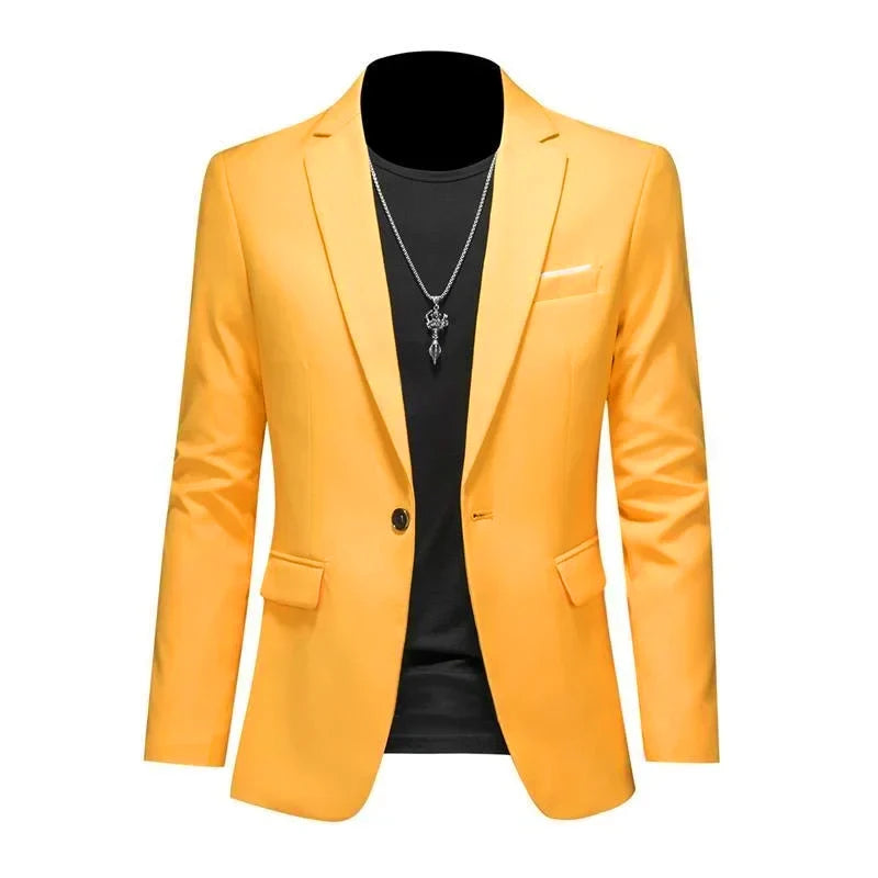 Boutique Fashion Solid Color High-end Brand Casual Business Men's Blazer Groom Wedding Gown Blazers for Men Suit Tops Jacke Coat