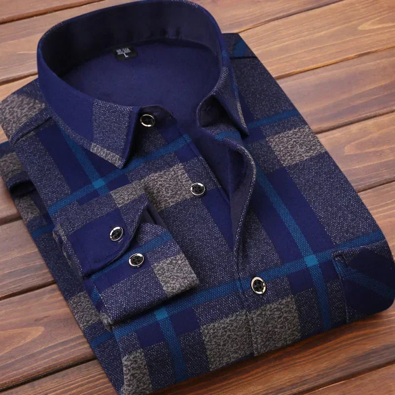 Men's Plaid Long-Sleeve Shirt