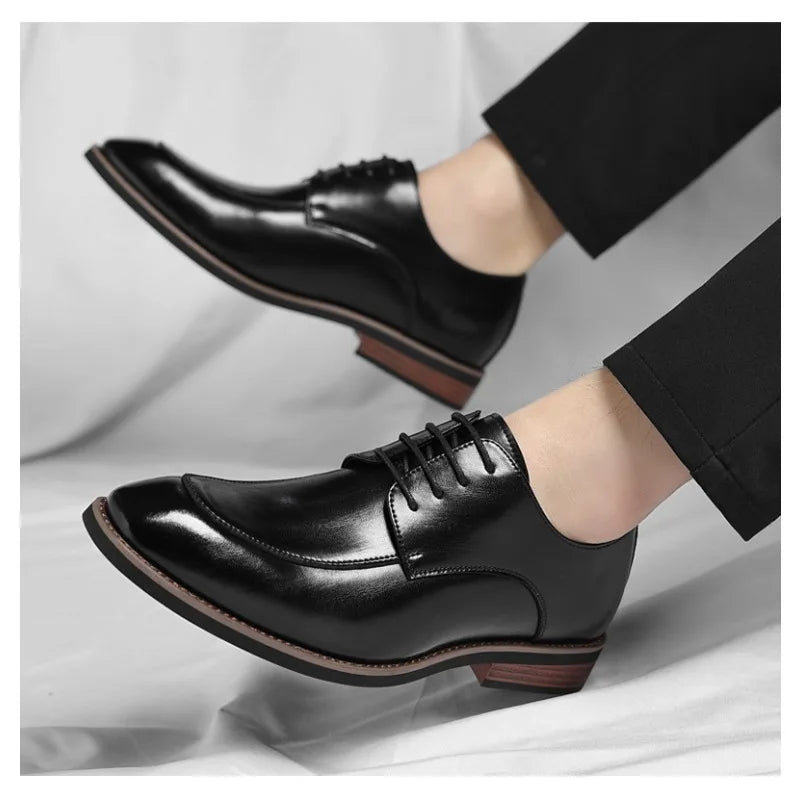 Men's Genuine Leather Oxford Shoes — Lace-Up Dress Shoes