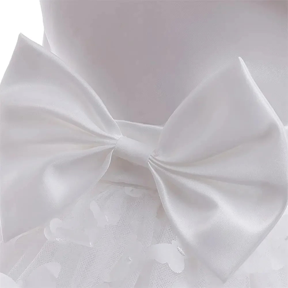 Butterfly Baby Girl Princess Dress Clothes White Dress for Girls Baptismal Costume Infant Wedding Dress Children Birthday Dress