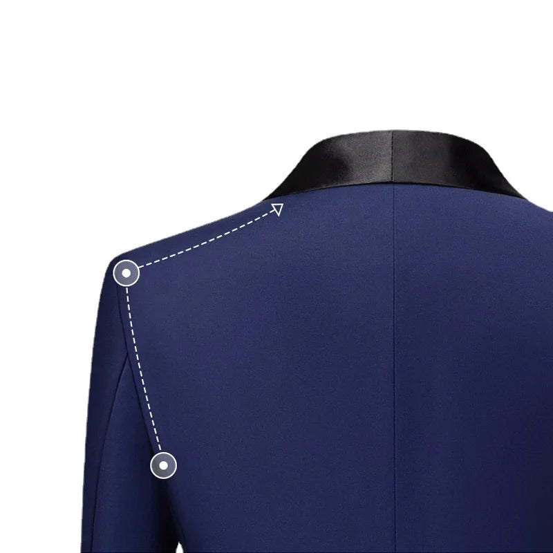 M-6XL Men's Casual Business Have Smoking Suit High End Brand Boutique Fashion Blazer Vest Pants Groom Wedding Dress Party Suit
