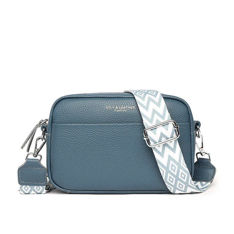 Women's Genuine Leather Crossbody Shoulder Bag — Luxury Cowhide Handbag & Messenger Tote | 9 Colors