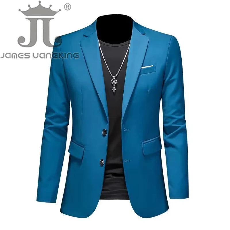 Boutique Fashion Solid Color High-end Brand Casual Business Men's Blazer Groom Wedding Gown Blazers for Men Suit Tops Jacke Coat