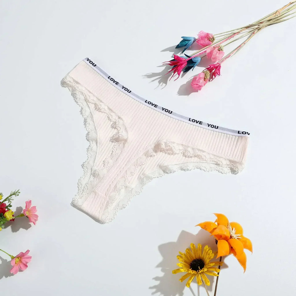 Women's Cotton Lace G-String Thong | Low-Rise Sexy Underwear | 8 Colors | M–XL