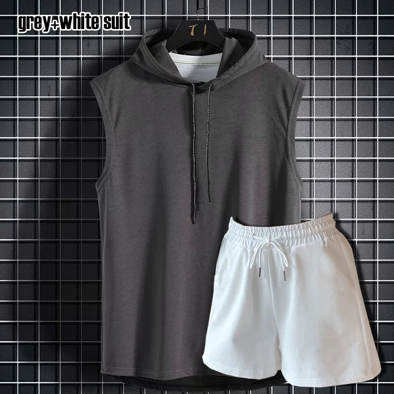 Men's Sleeveless Hooded Tank Top