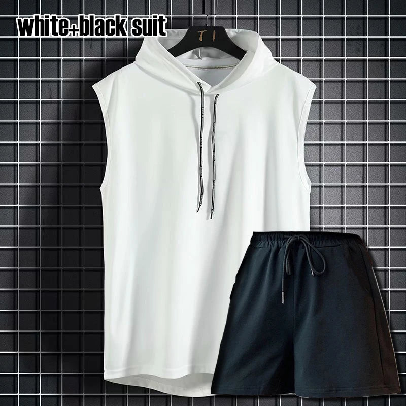 Men's Sleeveless Hooded Tank Top
