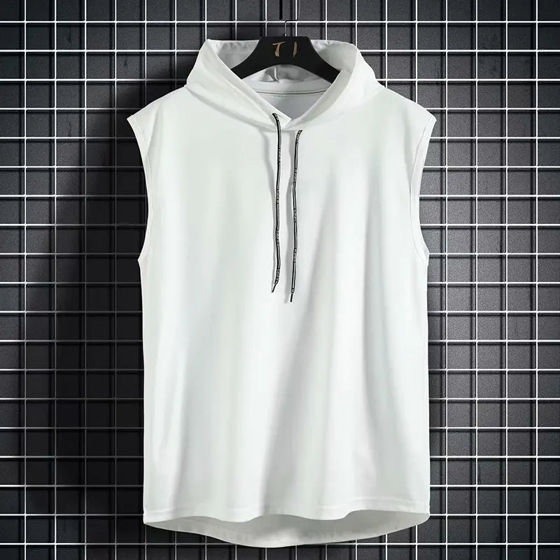 Men's Sleeveless Hooded Tank Top