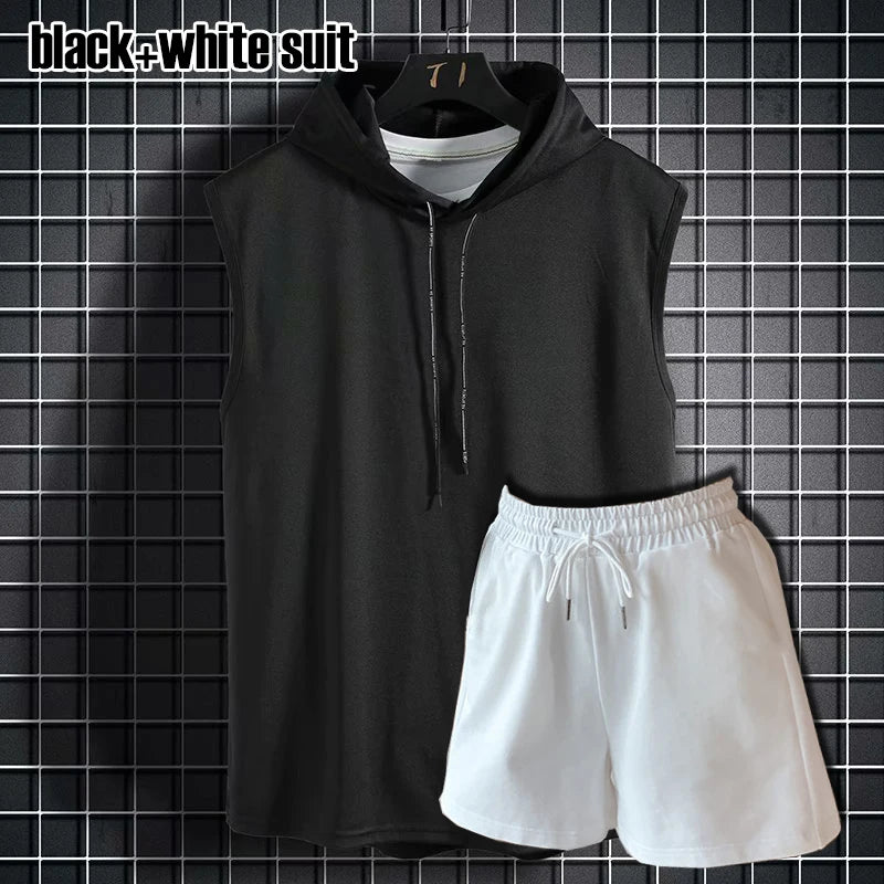 Men's Sleeveless Hooded Tank Top